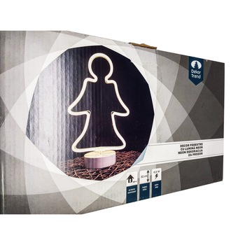 Decoratiune geam neon Ingeras, DekorTrend, KDA 102, alb cald, inaltime 31cm, pe baterii, interior-exterior Decoratiune geam neon Ingeras, DekorTrend, KDA 102, alb cald, inaltime 31cm, pe baterii, interior-exterior