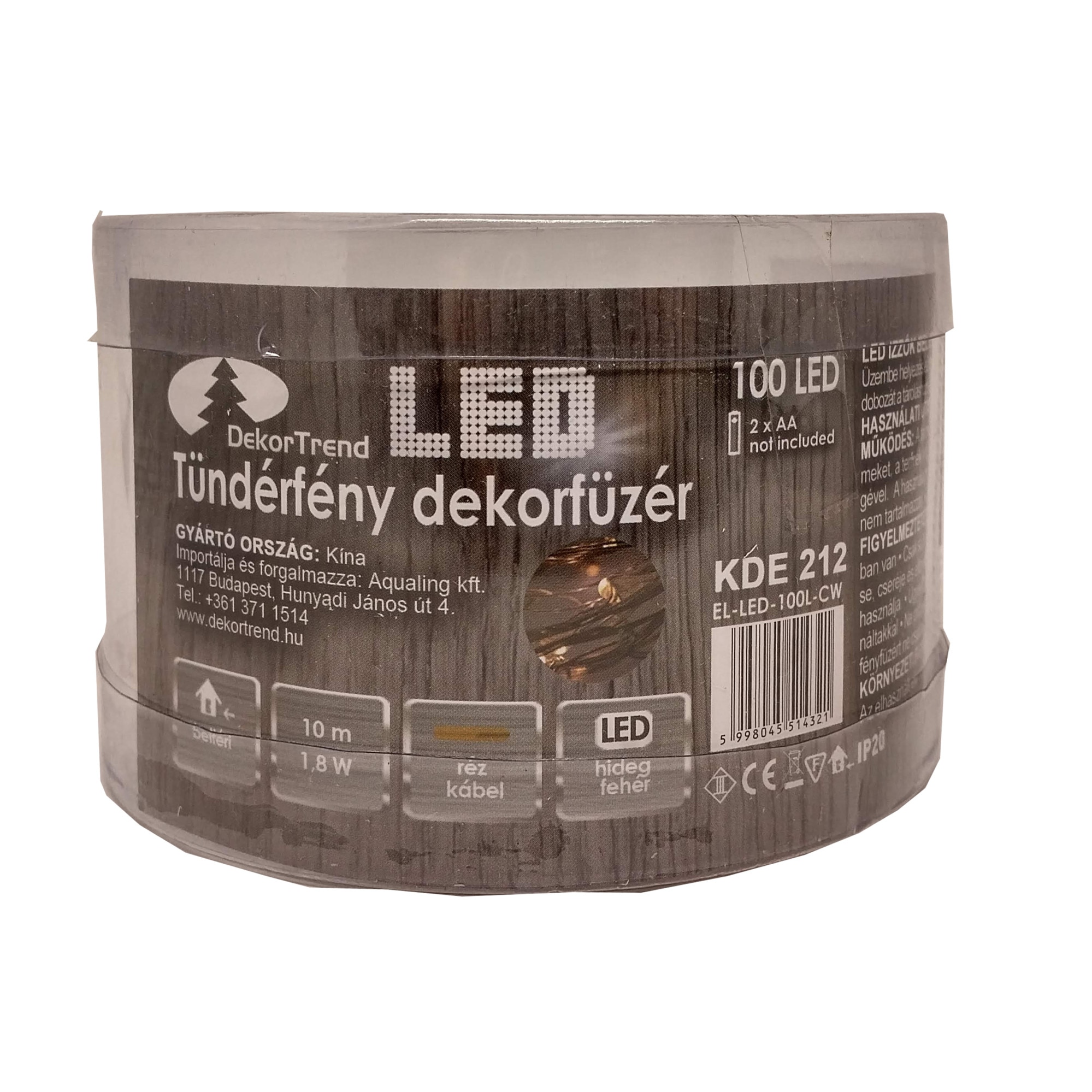 Ghirlanda decor Lumina Zanelor, DekorTrend, KDE 212, 100 LEDuri, lungime 10m, alb rece, cablu cupru, cablu de alimentare 0,25m, pe baterii, interior