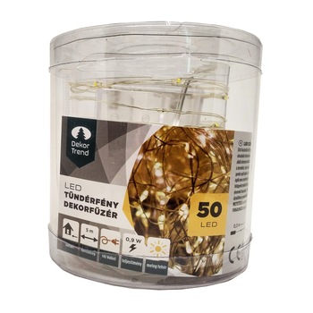 Ghirlanda decor Lumina Zanelor, DekorTrend, KDE 251, 50 LEDuri, lungime 5m, alb cald, cablu cupru, cablu de alimentare 0,25m, pe baterii, interior Ghirlanda decor Lumina Zanelor, DekorTrend, KDE 251, 50 LEDuri, lungime 5m, alb cald, cablu cupru, cablu de alimentare 0,25m, pe baterii, interior