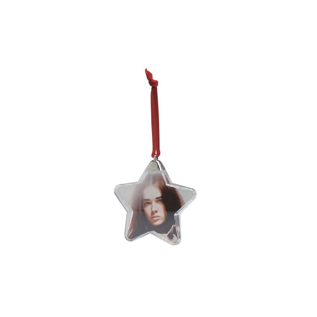 Glob stea personalizat cu fotografie Craciun 8,5 cm