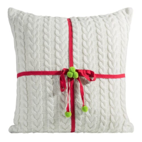 Perna decorativa alba, Craciun, 45 x45 cm