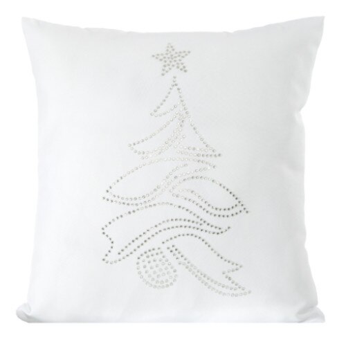 Perna decorativa alba, Craciun, 45 x45 cm