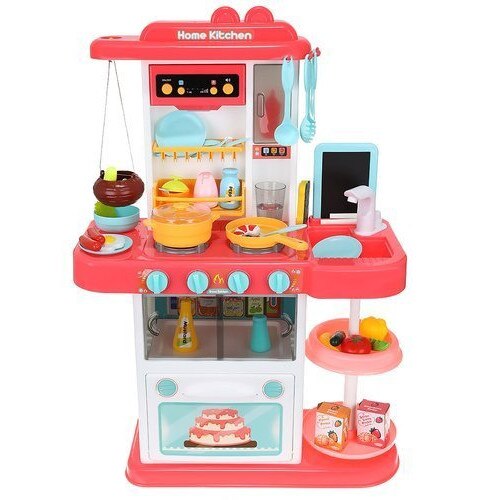 Bucatarie pentru copii cu 43 de elemente, sunete si lumini interactive, roz