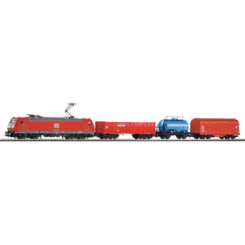 Starter set Piko 59004, Model Locomotiva electrica BR185 cu vagoane, Scara 1:87 Starter set Piko 59004, Model Locomotiva electrica BR185 cu vagoane, Scara 1:87