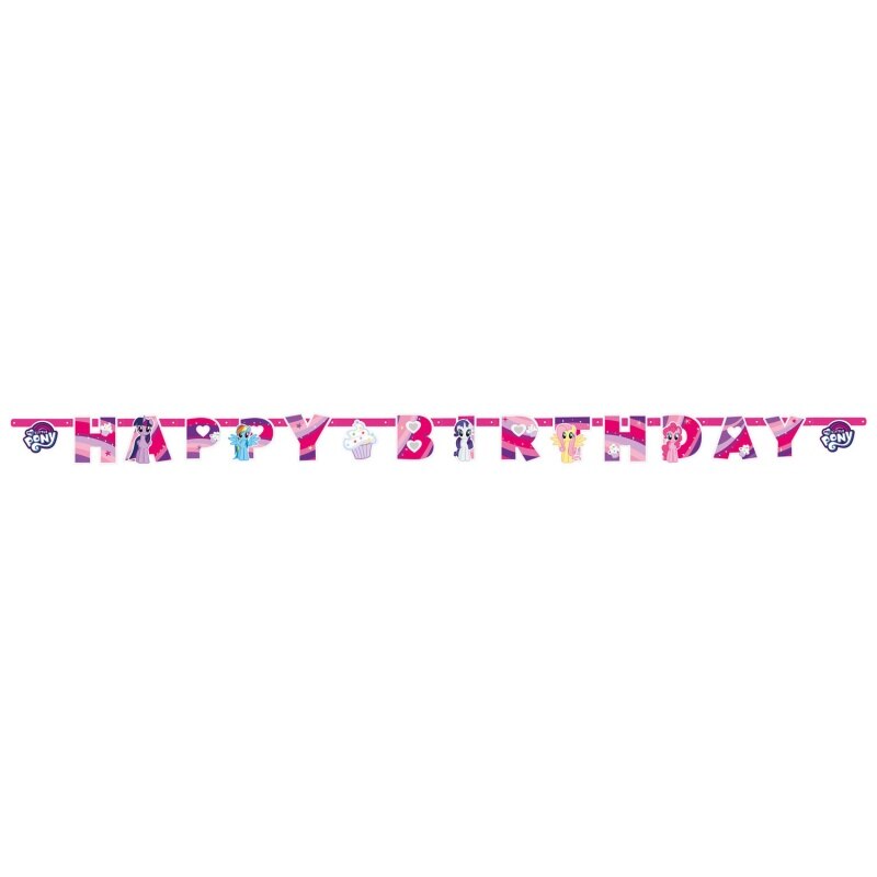 Banner decorativ pentru petrecere - 200 x 15 cm, Happy Birthday cu My Little Pony, 9902514, 1 buc