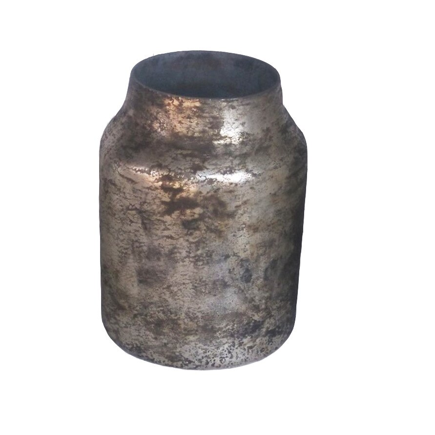 Vaza de sticla, auriu, efect marmorat, 21 cm