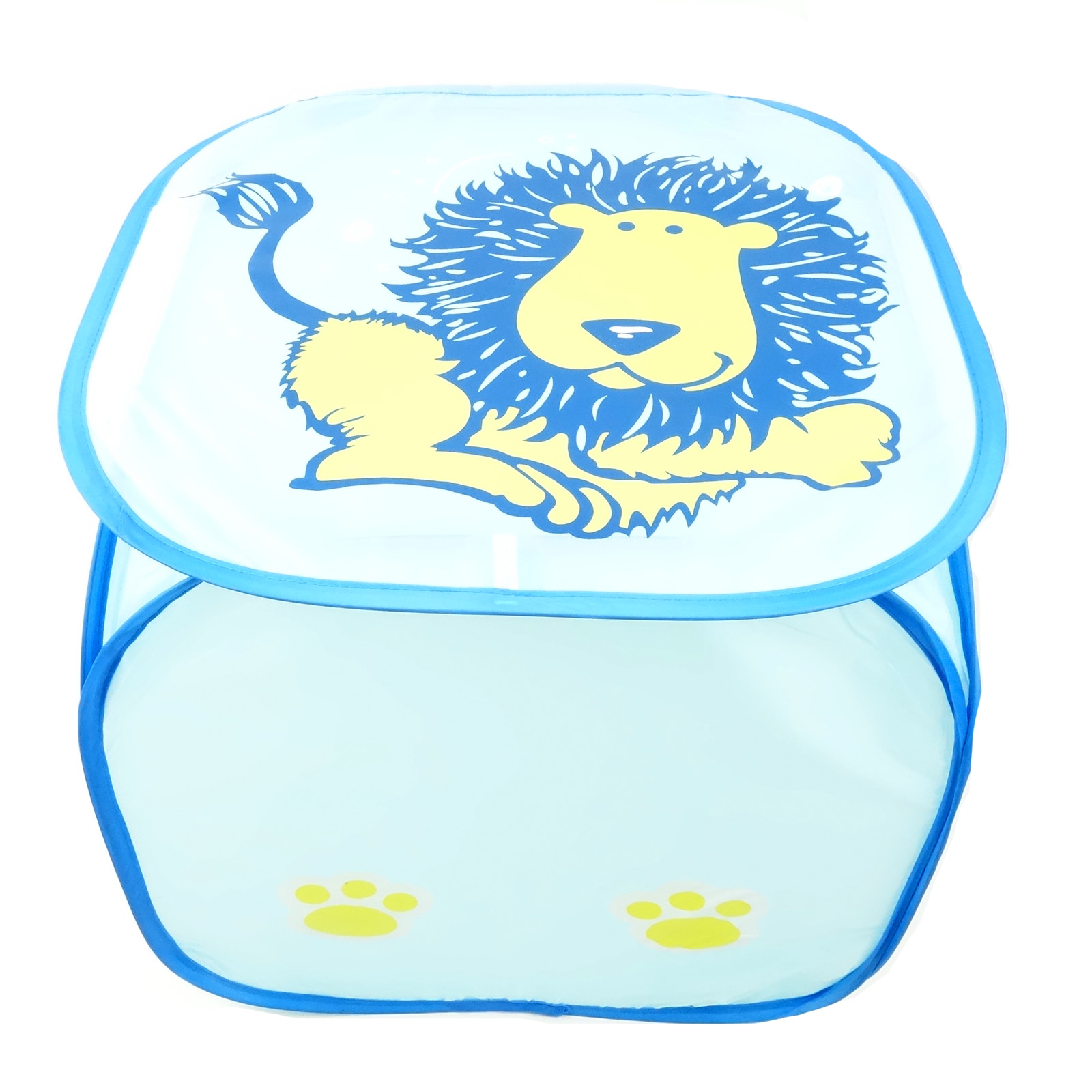 Cutie depozitare pliabila pentru jucarii, patrata, cu model,albastru deschis, 46 cm