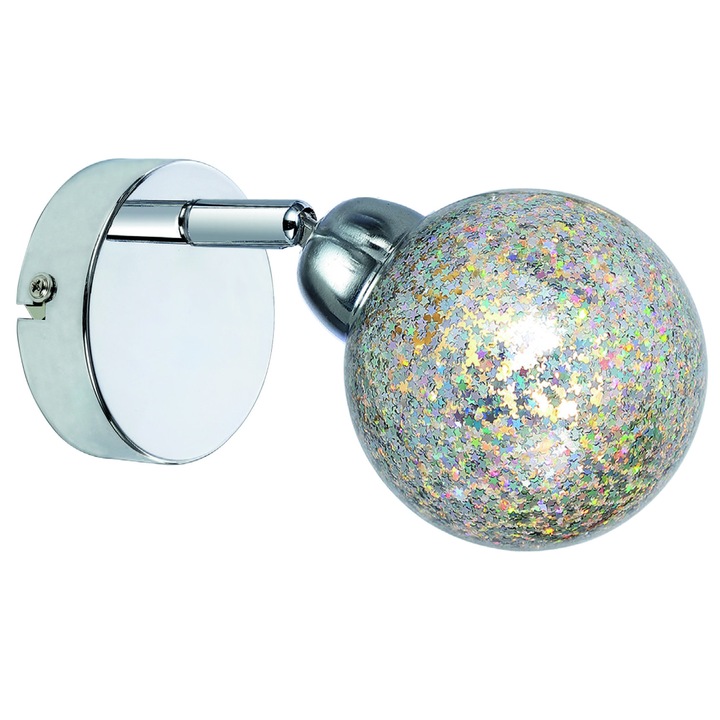 LED стенна лампа Калейдоскоп, 4W, стомана/акрил, 10.5x15.5x8 см, сребриста