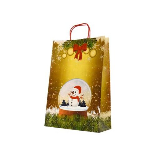 Punga cadou hartie , Sacosa cadou hartie, 22x10x32 cm, model CRACIUN5, set 10 bucati