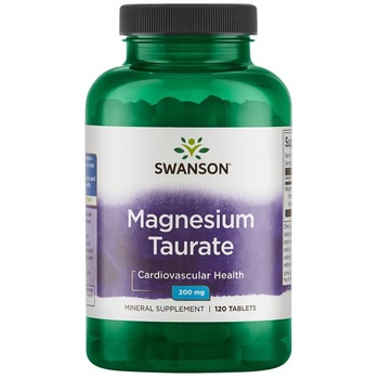 Supliment alimentar SWANSON Taurat de magneziu 200mg, Sanatate cardiovasculara- 120 Tablete Supliment alimentar SWANSON Taurat de magneziu 200mg, Sanatate cardiovasculara- 120 Tablete