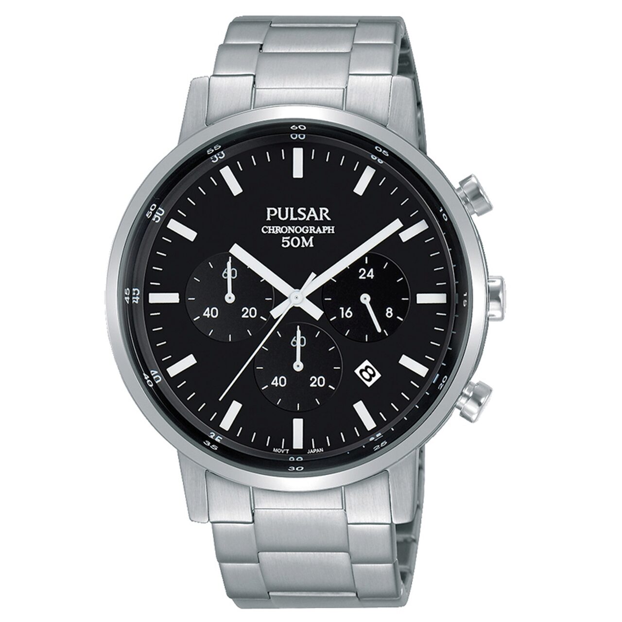 Ceas barbatesc Pulsar PT3885X1 Chrono 42mm, 5ATM, Argintiu