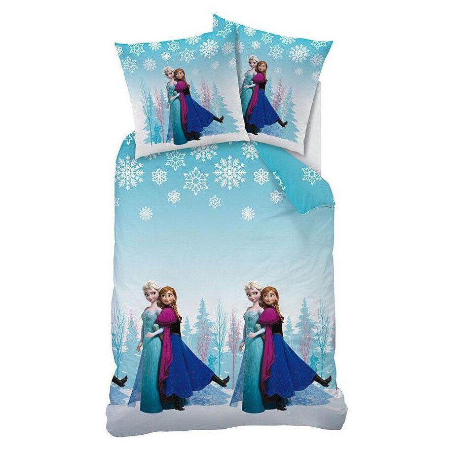 Lenjerie de pat bumbac 100%, 2 piese, Alb/Bleu