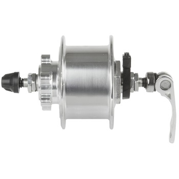 Butuc fata cu Dinam Disc si QR SXT Hub Dynamo 2 in 1 36 H Silver Butuc fata cu Dinam Disc si QR SXT Hub Dynamo 2 in 1 36 H Silver