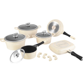 Set oale marmorate, 14 piese, invelis marmura, Royalty Line, ES 1015M Crem Set oale marmorate, 14 piese, invelis marmura, Royalty Line, ES 1015M Crem