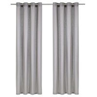 set de 2 draperii opace cu inele metalice vidaxl bumbac 140 x 225 cm gri imagen 24_0_
0
