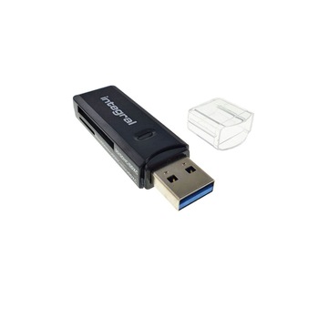 Cititor de card USB 3.1, Integral 44146, pentru carduri SD si microSD, UHS-I, negru Cititor de card USB 3.1, Integral 44146, pentru carduri SD si microSD, UHS-I, negru