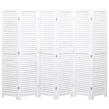 Paravan de camera 6 panouri, vidaXL, Lemn, 210 x 165 cm, Alb Paravan de camera 6 panouri, vidaXL, Lemn, 210 x 165 cm, Alb