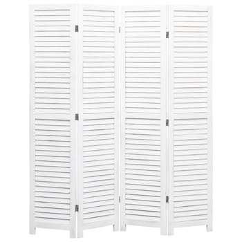 Paravan de camera cu 4 panouri vidaXL, Lemn, 140 x 165 cm, Alb Paravan de camera cu 4 panouri vidaXL, Lemn, 140 x 165 cm, Alb