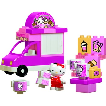 Set constructie Unico Camion inghetata Hello Kitty, 26 piese Set constructie Unico Camion inghetata Hello Kitty, 26 piese