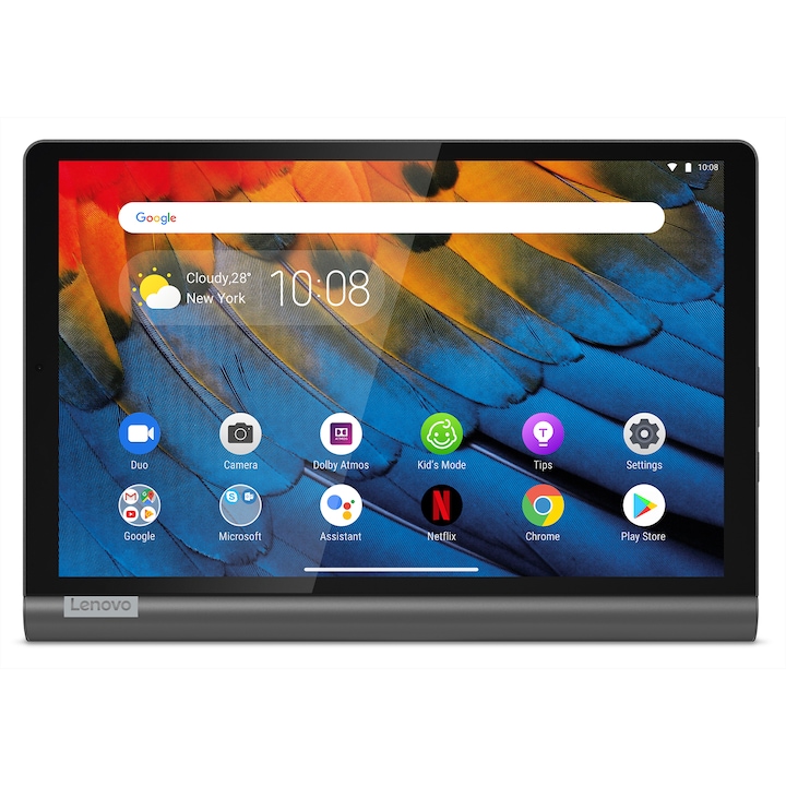 Lenovo Yoga Smart Tab (YT-X705F), Wi-fi tablet, 10.1 FHD IPS, Qualcomm Snapdragon 439, Octa-Core 2GHz processzor, 4GB RAM, 64GB eMCP, Android 9, Szürke