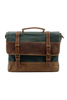 Geanta de umar barbateasca URBAN BAG Stockholm Turcoaz din piele naturala si material textil Geanta de umar barbateasca URBAN BAG Stockholm Turcoaz din piele naturala si material textil