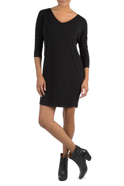 Дамска рокля JUP Qniquely Zero, 16753664 10-450, 3/4 ръкави, Памук, S, Черен