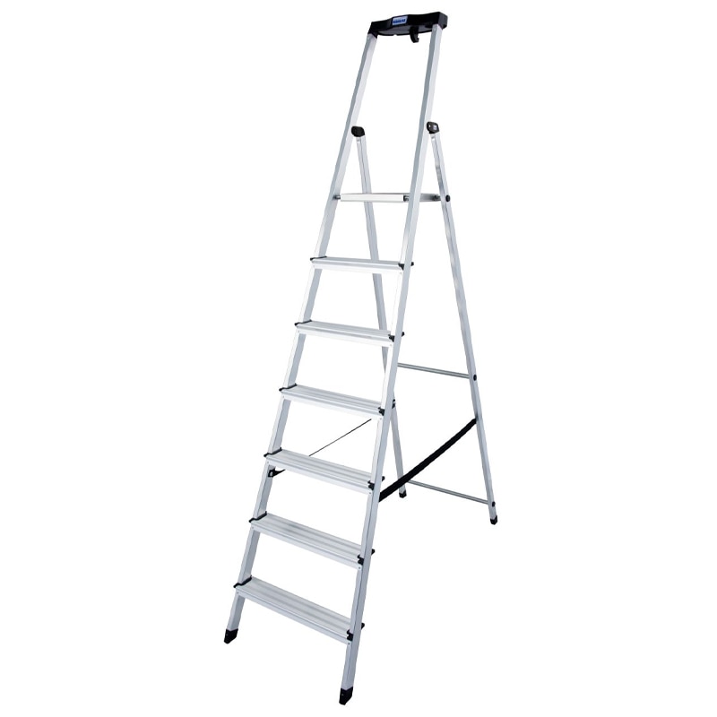 Scara dubla cu trepte pe o parte din aluminiu Krause Monto 