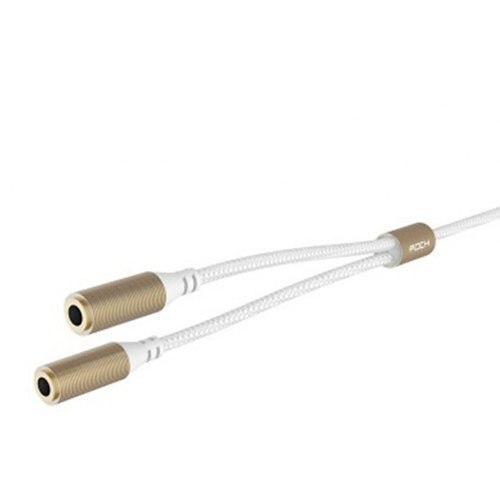 Splitter Audio Stereo Original Rock Jack 3.5 mm 2 x Stereo 30 cm, Gold - Blister