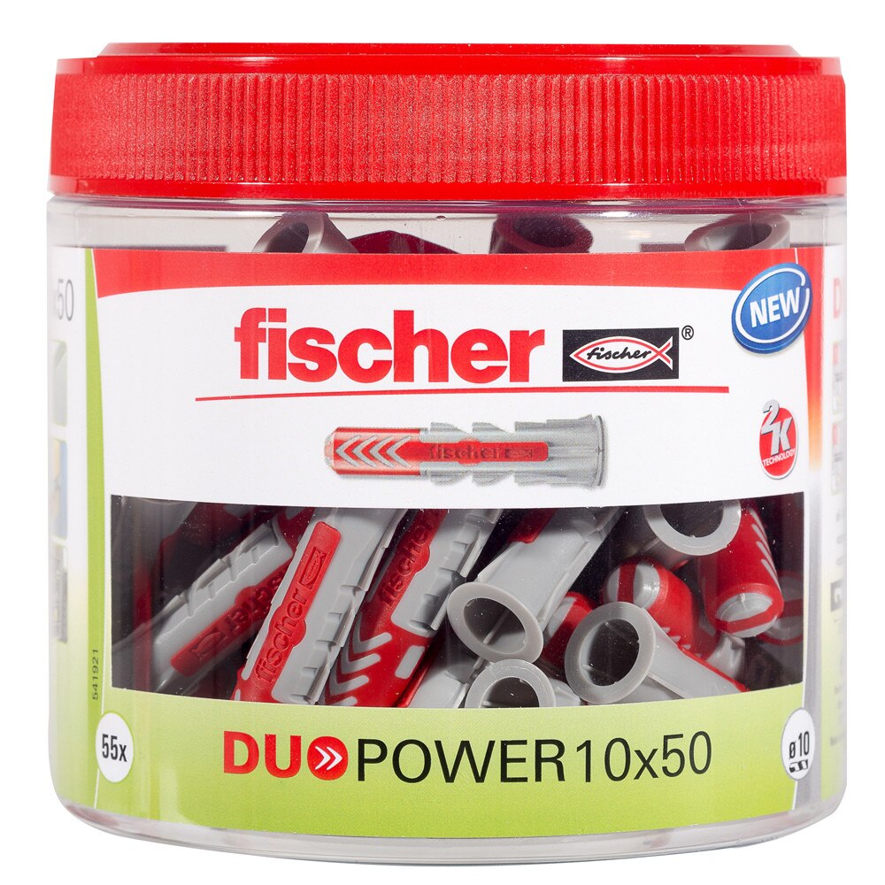 Diblu nylon universal DUOPOWER 10 x 50, fischer, borcan 55 de bucati