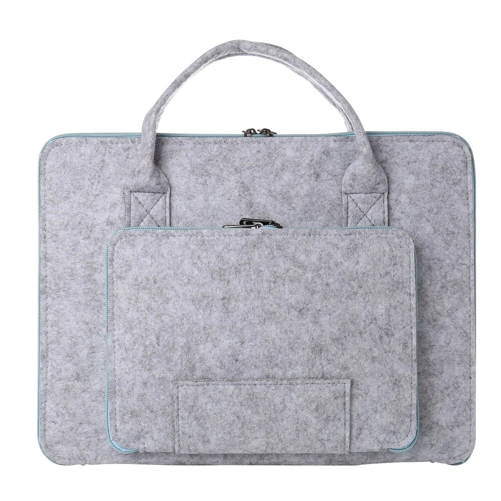 Geanta transport pentru MacBook de 15 Inch de Pasla Gri Deschis