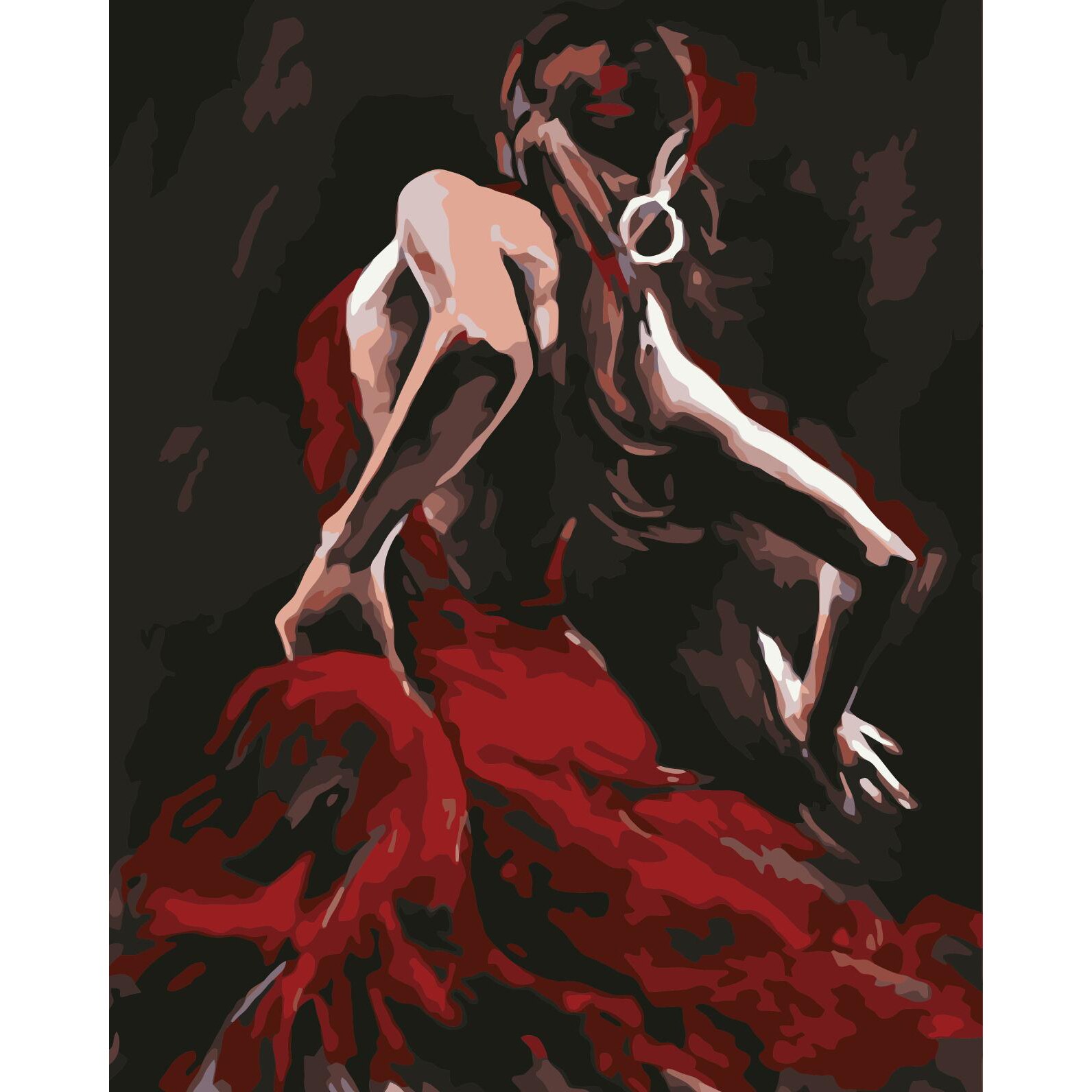 Pictura pe numere - Panza din bumbac pe rama de lemn 40*50 cm - Red Tango (WM-1274)