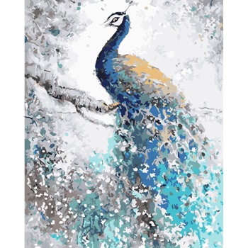 Pictura pe numere - Panza din bumbac pe rama de lemn 40*50 cm - Vis de Paun (XZC776) Pictura pe numere - Panza din bumbac pe rama de lemn 40*50 cm - Vis de Paun (XZC776)