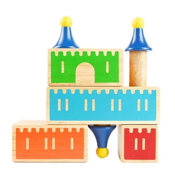 Joc educativ logic Castelul, 7 piese lemn masiv Joc educativ logic Castelul, 7 piese lemn masiv
