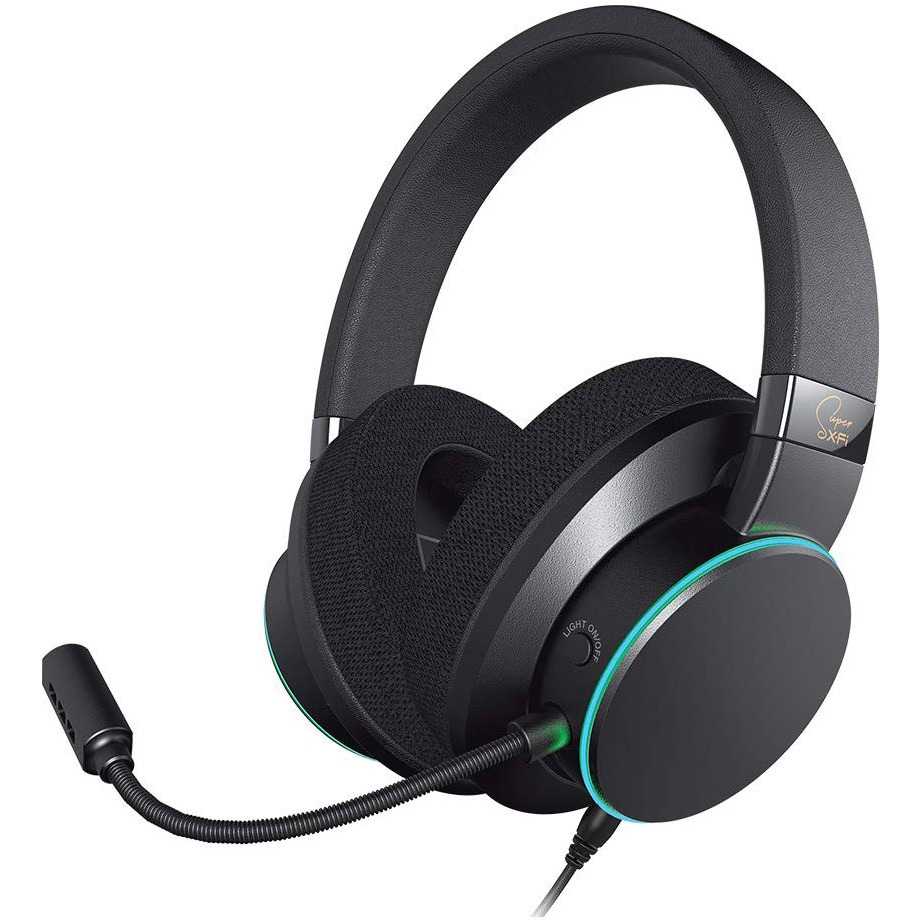Casti CREATIVE SUPER X-FI AIR C, 7.1 Surround, RGB, USB, Negru