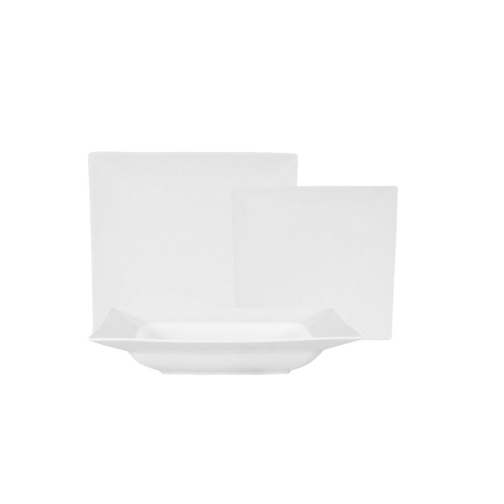 Сервиз за маса, Ambition, Porto, 18 части, 6 души, бял порцелан