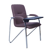 Scaun vizitator SAMBA Soft, cu masuta rabatabila, brun, textil