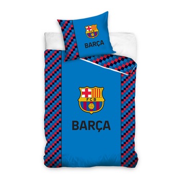 Lenjerie pat FC Barcelona, 2 piese, 160x200 cm Lenjerie pat FC Barcelona, 2 piese, 160x200 cm