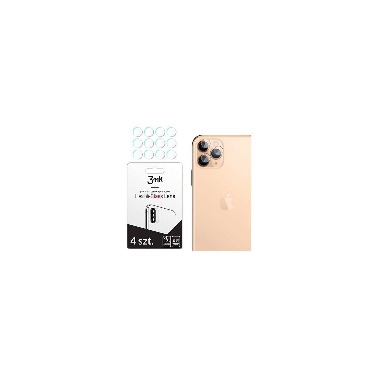 Folie Protectie Camera Apple iPhone 11 Pro,iPhone 11 Pro Max - 3mk Flexible Glass Transparent