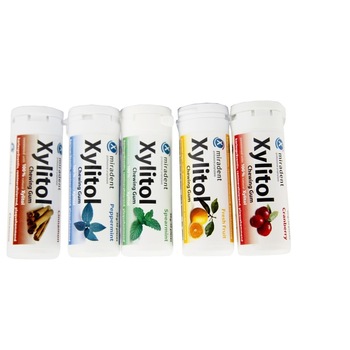 Set 5 x Guma de mestecat cu xilitol, Miradent Xylitol, 30g Set 5 x Guma de mestecat cu xilitol, Miradent Xylitol, 30g