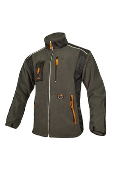 Jacheta din fleece, Classic, inchidere cu fermoar, Gri/Negru Jacheta din fleece, Classic, inchidere cu fermoar, Gri/Negru