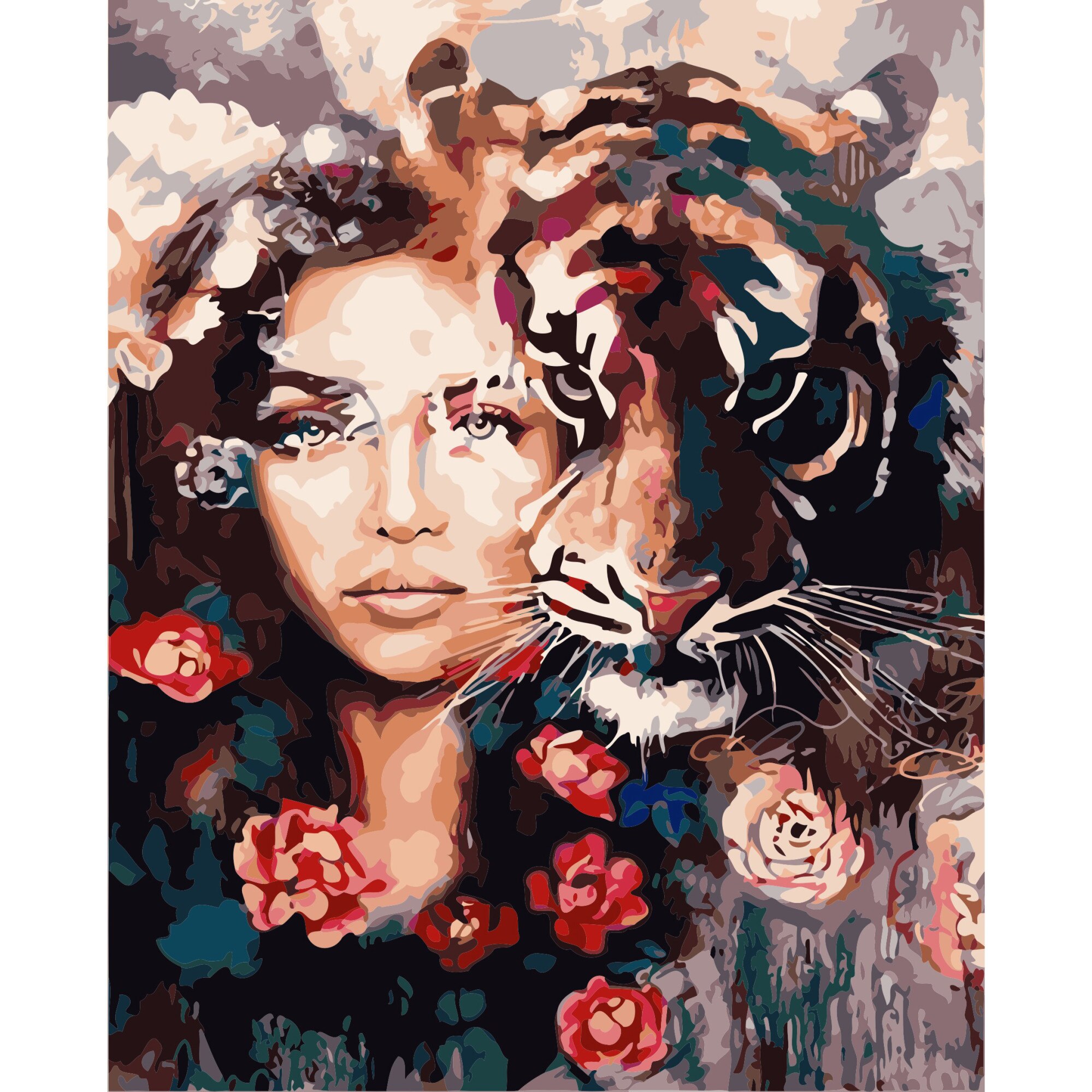 Pictura pe numere - Panza din bumbac pe rama de lemn 40*50 cm - Femeia puternica (3) (PDP-333)