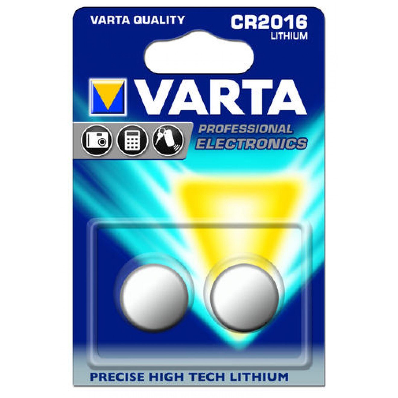 Set 2 baterii litiu Varta CR 2016 3V, 230 mAh