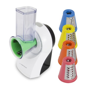 Razatoare electrica pentru legume Esperanza, 150 W, 5 accesorii pentru razuire, Alb Razatoare electrica pentru legume Esperanza, 150 W, 5 accesorii pentru razuire, Alb