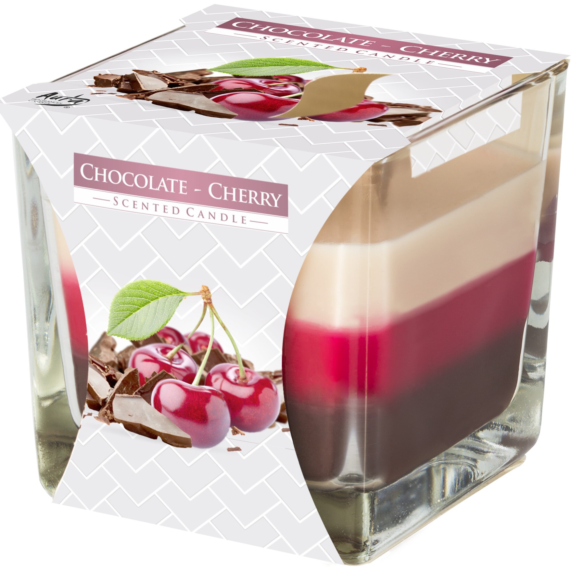 Lumanare ornamentala parfumata in trei culori Bispol Chocolate - Cherry SNK 80-104 1buc