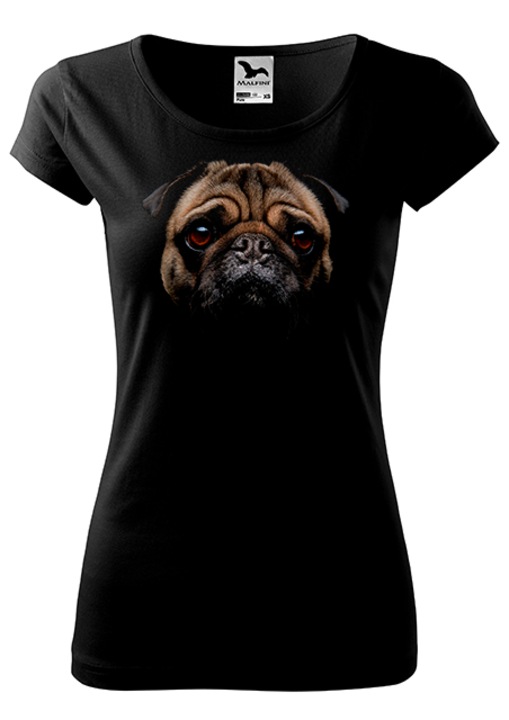 Тениска с къс ръкав, K-off, черна, Pug, M