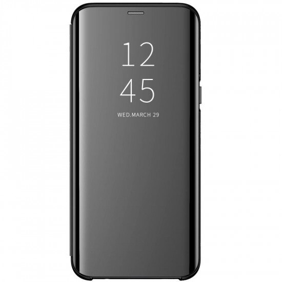 Husa Fusion Samsung Galaxy S10 Flip Cover Oglinda Negru