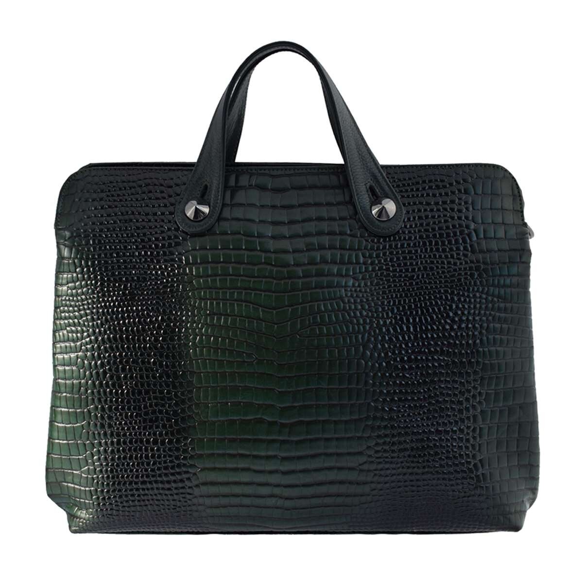 Genti dama, din piele naturala, marca Desisan, 2939-C2CR-19-26, verde inchis