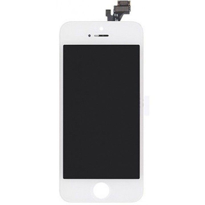 Display cu digitizer touchscreen si sticla premium quality Compatibil cu Apple iPhone 5, Alb