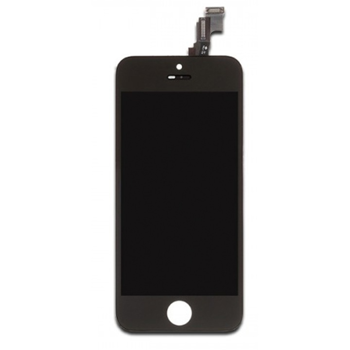 Display cu digitizer touchscreen si sticla premium quality Compatibil cu Apple iPhone 5C, Negru