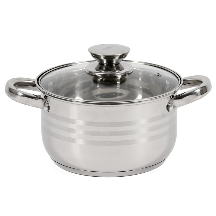 Oala cu capac Cooking by Heinner Myra, inox, inductie, 18 x 10.5 cm, 2.5 L